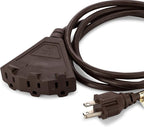 Holiday Lighting Outlet 6-Foot Brown Extension Cord, 3-Prong Indoor & Outdoor - Image 2