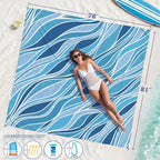 Famstar Beach Blanket Oversized Extra Large 78" X 81", Waterproof Sandproof - Image 2