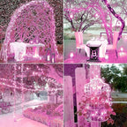 JMEXSUSS 4 Pack Pink Solar Lights, Each 33ft 100 LED Solar String Lights - Image 8