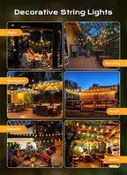 Brightown Outdoor String Lights, 180FT 60+2 LED ST38 LED Patio Lights - Image 5