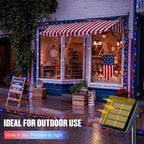 JMEXSUSS 2 Pack Red White and Blue Solar Lights, Each 100 LED 33FT Solar Fairy - Image 3