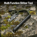 6" x 1/2" Drilled Ferro Rod Fire Starter Kit - Image 4
