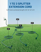 DEWENWILS Outdoor Extension Cord 1 to 3 Splitter, Total 52FT, 13A 125V 1625W - Image 2