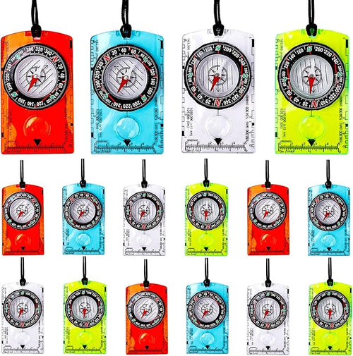 16 Pcs Orienteering Compass Acrylic Hiking Compass by Swakuta