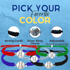 Sportybella - Baseball Bracelet, Baseball Jewelry, Adjustable Braided Baseball - Image 3