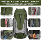 75L Hiking Backpack with Rain Cover Waterproof Camping Backpack Shoes Warehouse - Image 6