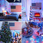 JMEXSUSS Red White and Blue Lights Clear Wire, 66 Ft 200 LED 4th of July - Image 8