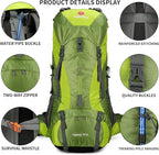 75L Hiking Backpack with Rain Cover Waterproof Camping Backpack Shoes Warehouse - Image 6