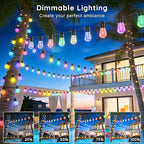 300FT RGB+IC Outdoor String Lights, Dimmable Shatterproof LED Bulbs, IP67 - Image 7