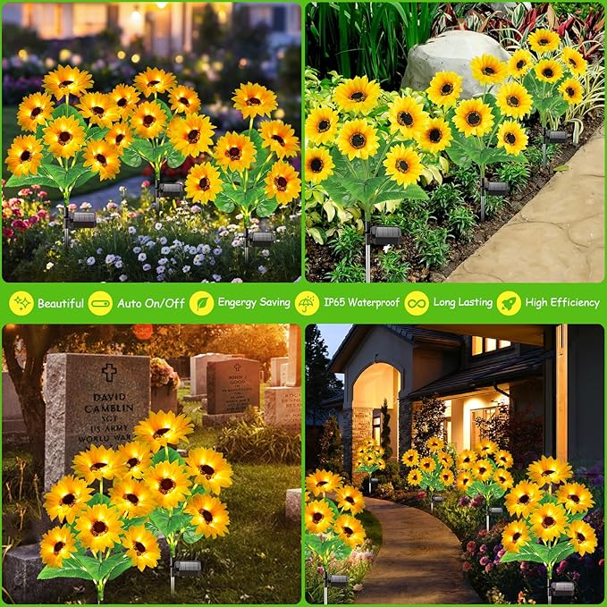 GARPAR Solar Garden Lights Outdoor, Upgraded 3 Pack - Image 7