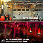 iBaycon Solar Halloween Lights, 42Ft 15 LED Bulbs Flickering Flame String Light - Image 4