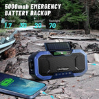 Emergency Radio Waterproof Bluetooth Speaker, Portable AM FM Radio - Image 4