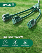 DEWENWILS Extension Cord Splitter 1 to 3, 16/3 Heavy Duty SJTW Wire, 3 Prong - Image 6