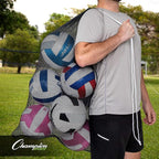 Champion Sports Mesh Equipment Bag – Heavy-Duty Nylon Drawstring Bag - Image 2