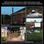 Enbrighten Classic Warm White String Lights, 48ft Black Cord, 24 Shatterproof - Image 6