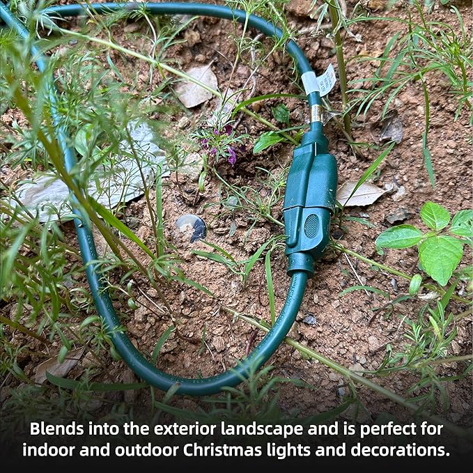 YOJOE Indoor Outdoor Extension Cord, 16 Gauge SJTW Heavy Duty 15 ft Green - Image 4