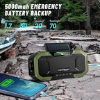 Emergency Radio Waterproof Bluetooth Speaker, Portable AM FM Radio - Image 4