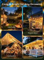 Brightown 52FT Solar String Lights Outdoor Waterproof, Patio Lights - Image 6