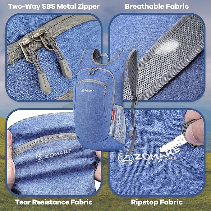 ZOMAKE Ultra Lightweight Packable Backpack 10L, Small Foldable Backpacks Hiking - Image 4