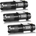 ULTRAFIRE 3 Pack Mini Flashlights Focus Adjustable SK68 Single Mode Tactical by ULTRAFIRE