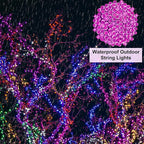66 ft 200 LED Pink String Lights, Indoor Outdoor Connectable 8 Modes Clear Wire - Image 7