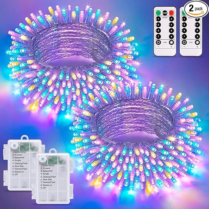 JMEXSUSS 2 Pack Easter Lights Battery Operated Outdoor Indoor, Total 66ft 200 by JMEXSUSS