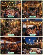 Outdoor String Lights LED Patio-Light - 50Ft Outside Waterproof Dimmable Porch - Image 7