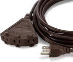 Holiday Lighting Outlet 25-Foot Brown Extension Cord, 3-Prong Indoor & Outdoor - Image 2