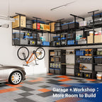 FLEXIMOUNTS 3x8 2-Tier Overhead Garage Storage Rack – Adjustable Heavy Duty - Image 9