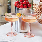 Khen Shatterproof Acrylic Ribbed Vintage Art Deco Martini, Champagne & Cocktail by Khen