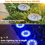 Joomer Solar Ground Lights, 4 Pack 8 LED Solar Lights Outdoor Waterproof IP68 - Image 3
