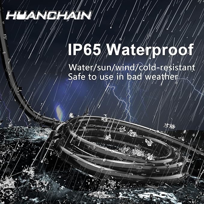 HUANCHAIN 15 FT 16 Gauge Black Indoor Outdoor Extension Cord Waterproof - Image 4