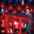 iBaycon Solar Halloween Lights, 27Ft 10 LED Bulbs Flickering Flame String Light by iBaycon
