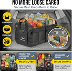 2-Section Trunk Organizer Foldable Car Storage Bin – Compact Dual-Compartment - Image 4