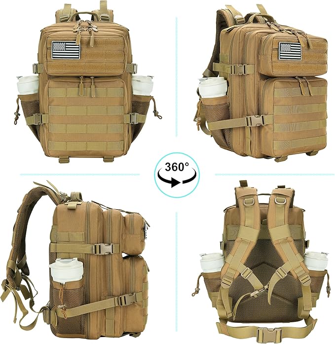 Lovelinks21 25L Military Tactical Backpack Small Assault Pack Molle Daypack - Image 7