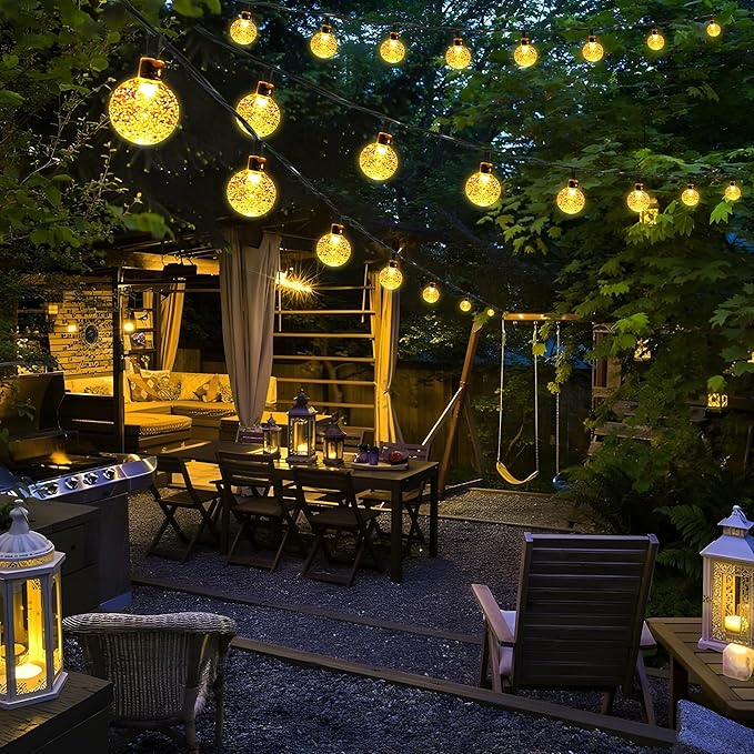Joomer Solar String Lights Outdoor, 65FT 100LED Globe String Lights 8 Lighting - Image 7