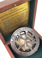 Brass Nautical - 5 inches Large Sundial Compass in Rosewood Case Top Grade - Image 2