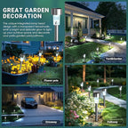 GIGALUMI Solar Lights Outdoor Waterproof, 20 Pack, Stainless Steel LED Solar - Image 2