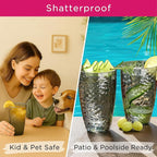 Kate Aspen Smoke Grey Hammered Plastic Tumblers, Plastic Drinking Glasses Set - Image 4
