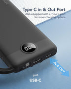 VRURC Portable Charger with Built in Cables, Slim Power Bank 10000mAh, USB C - Image 6