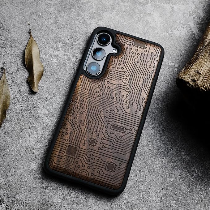 Carveit Wood Case for Galaxy S24 Plus Case Shockproof Protective Cover Unique - Image 4