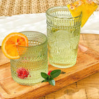 Kate Aspen Sage Green Hobnail Beaded Drinking Glasses Set of 6-10 oz Vintage - Image 7