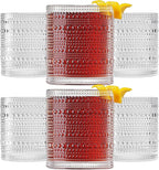 Plastic Hobnail Drinking Glasses Set of 6 Tritan Lowball Cups 14oz, - Image 2
