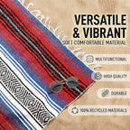 Hydration Nation Authentic Large Handwoven Mexican Striped Throw Blanket - Image 2