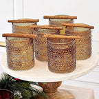 Kate Aspen Beaded Amber Drinking Glasses Set of 6-10 oz Vintage Glassware - Image 8