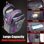 ProEtrade Backpack Bookbag for College Sturdy Travel Business Hiking Fit Laptop - Image 2