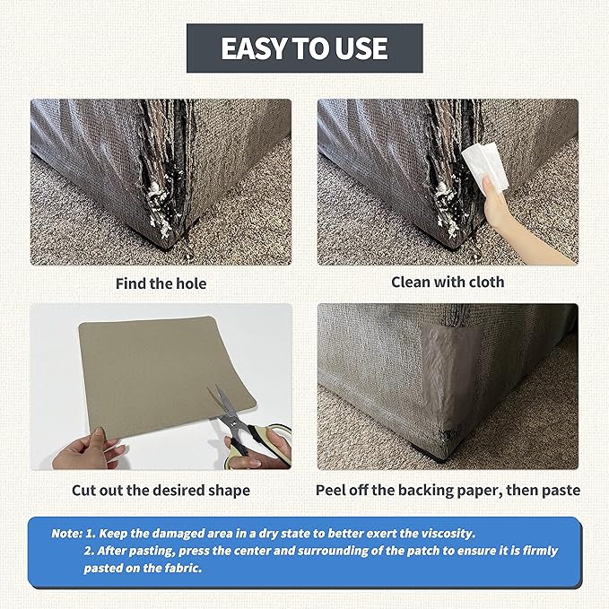 KING MOUNTAIN Canvas Repair Patch 9 x11 Inch 4 Pcs Self-Adhesive Waterproof - Image 6