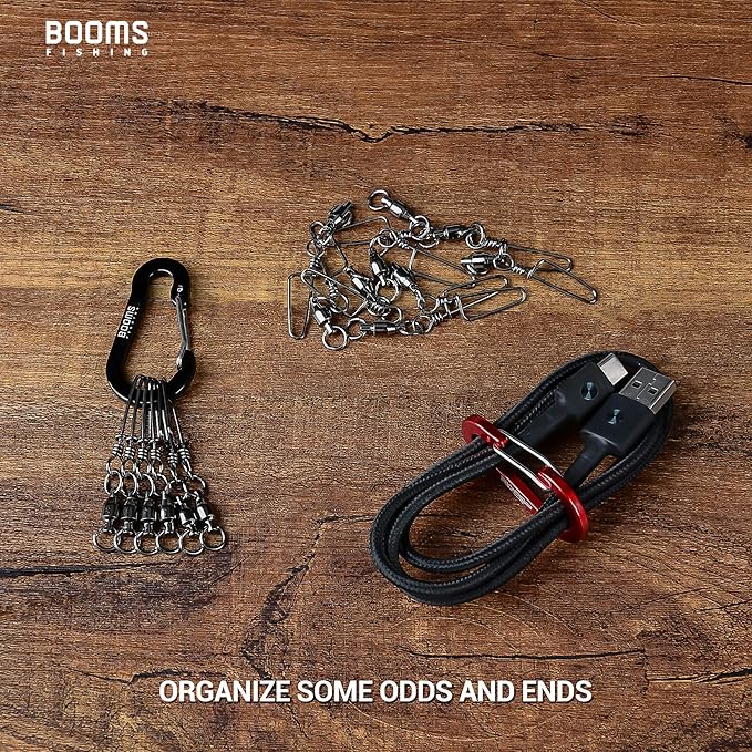 Booms Fishing CC1 Multi-Use Carabiner Clip, 6 Pack Small Caribeener Clips - Image 2