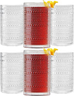 Khen Plastic Hobnail Drinking Highball Glasses Set of 6 Clear Color Cups 14oz by Khen
